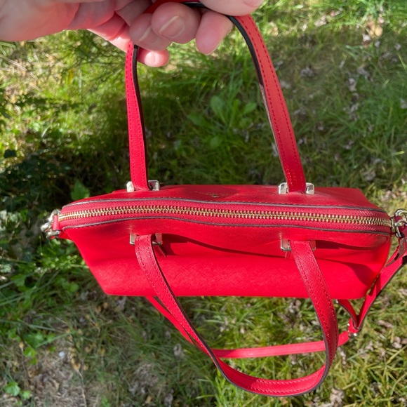 Kate Spade’s Red Leather Zip Top Satchel - Picture 5 of 13